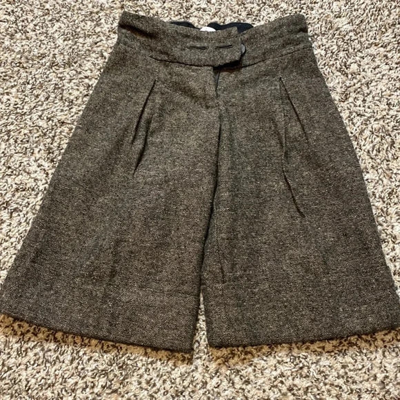 neige Other - Neige from Paris wide Leg Crop Trousers Tweed Pleated Black & beige